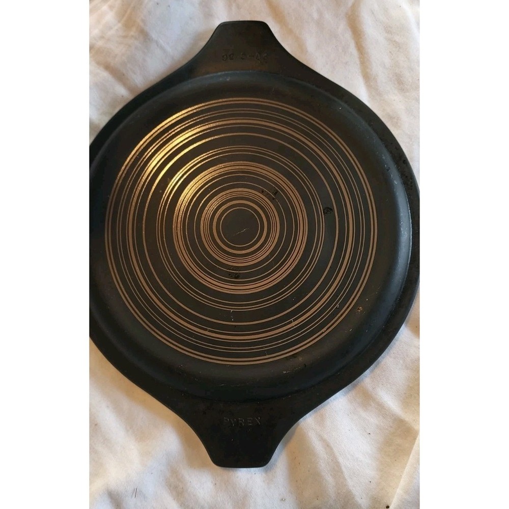 Vintage Pyrex Terra Round Casserole Lid #20-C 36 Replacement 5 3/4" Rim Gold Bla